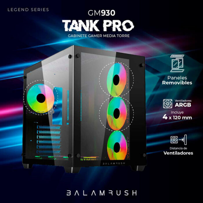 Gabinete Gamer Balam Rush Tank Pro Gm930 Media Torre, Rgb_2