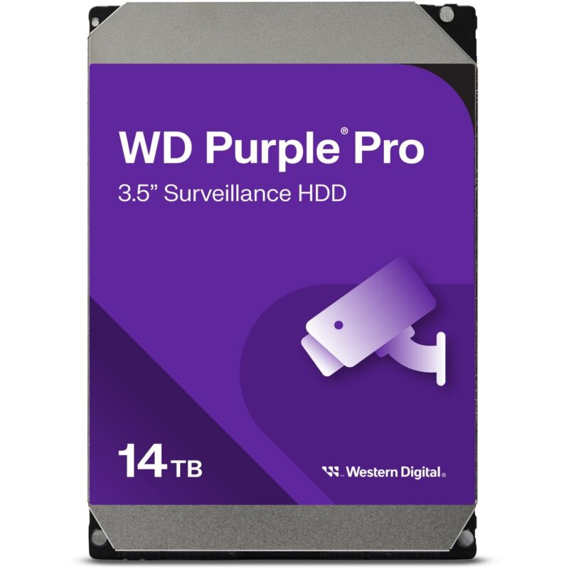 Western Digital - Disco Duro Interno WD Purple Pro Surveillance de 14 TB - SATA 6 GB/s, caché de 512 MB, 3.5" - WD142PURP_0