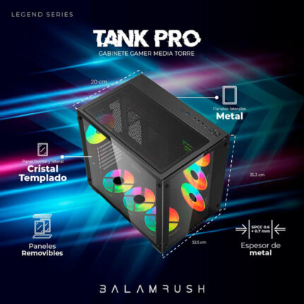 Gabinete Gamer Balam Rush Tank Pro Gm930 Media Torre, Rgb_1