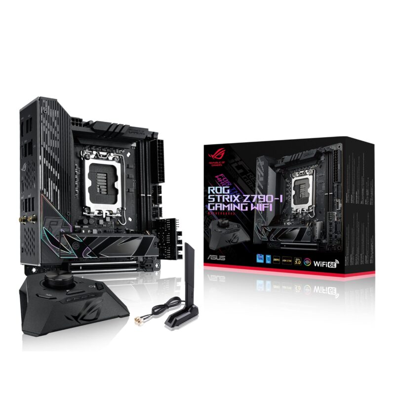 Asus Tarjeta Madre Intel Z790, ROG Strix Z790-I Gaming WiFi 6E, LGA 1700 Intel 13 y 12 Gen, Mini-ITX, Thunderbolt 4, USB 3.2 Gen 2x2 Panel Frontal Tipo-C,2 SSD M.2/NVMe_0