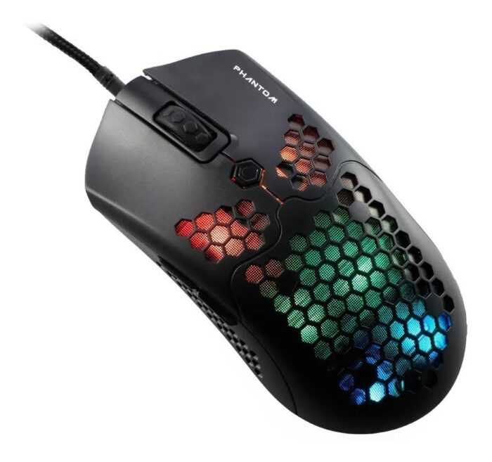 Mouse Gamer Naceb Phantom Alámbrico, 10.000dpi, Negro_0