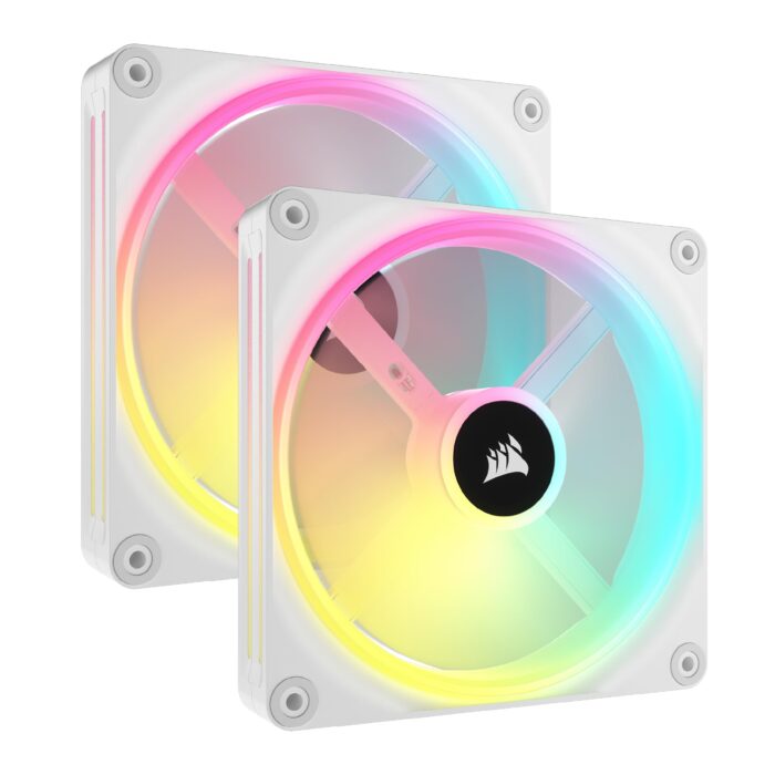 Corsair iCUE Link QX140 RGB 140mm de Cúpula Magnética Ventiladores de Doble Kit de Inicio con Concentrador de Sistema iCUE Link - Blanco_0