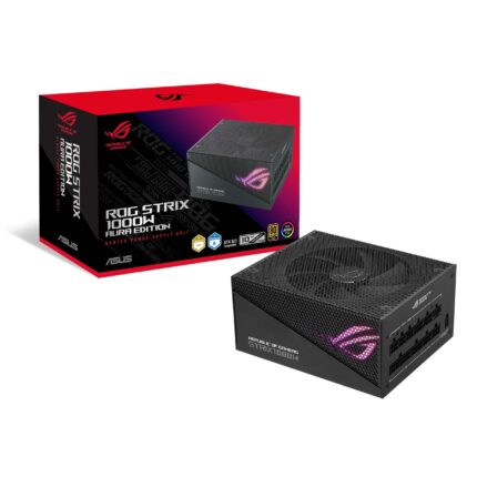 ASUS ROG Strix 1000W Gold Aura Edition (Fuente de alimentación totalmente modular, 80+ Gold Certificed, ATX 3.0, certificación Cybenetics Lambda A+, PCIe Gen 5.0 Ready, ventilador de tecnología axial,_0