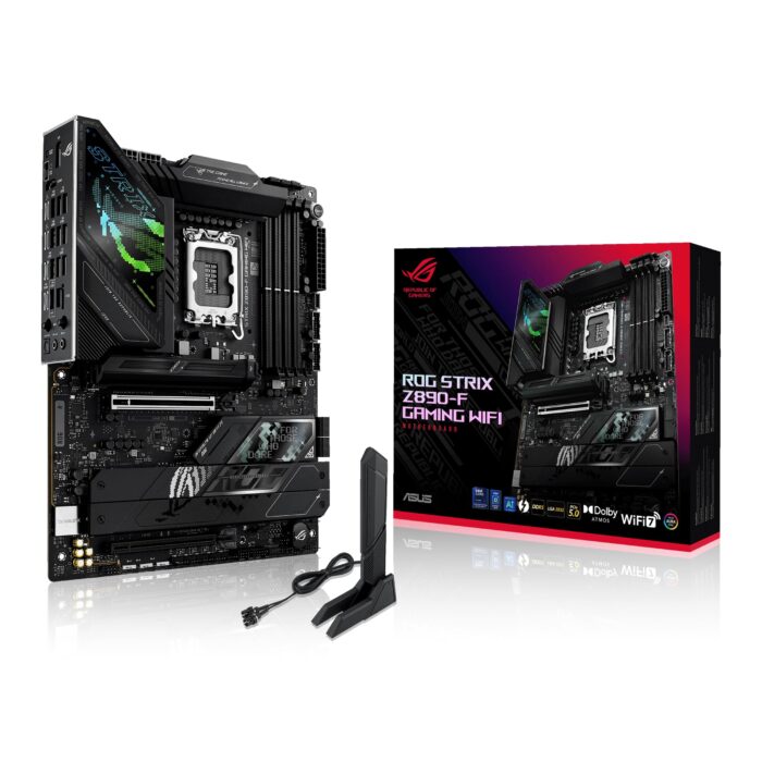 ASUS ROG Strix Z890-F Gaming WiFi - Placa Base ATX, 16+1+2+2 etapas de Potencia, DDR5, PCIe 5.0 Compatible con GPU de última generación, Cinco Ranuras M.2, WiFi 7, AI Overclocking, AI Networking II_0