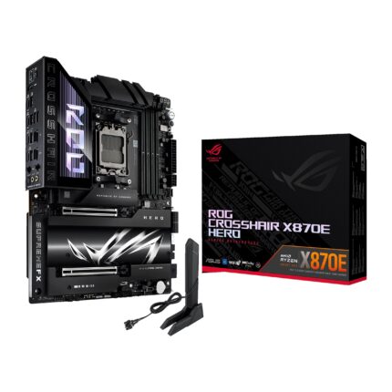 ASUS Motherboard ROG Crosshair X870E Hero AMD X870E AM5 ATX, Advanced AI PC Ready, 18+2+2 Power Stages, DDR5, PCIe® 5.0, 5X M.2, Wi-Fi 7, USB4®, AI Overclocking, Core Flex, PCIe Slot Q-Release Slim_0