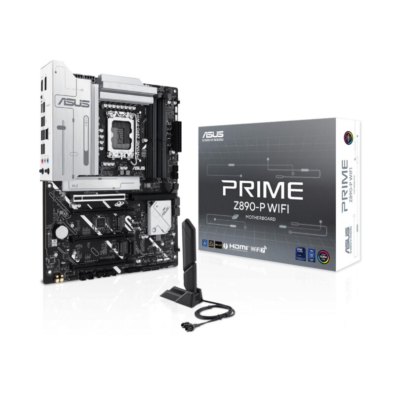 ASUS Tarjeta Madre Prime Z890-P WiFi, para Intel Core Ultra Serie 2 (LGA 1851), Listo para IA, Fases de Poder 14+1+1+2, DDR5, PCIE 5, Thunderbolt 4, WiFi 7, Aura Sync_0