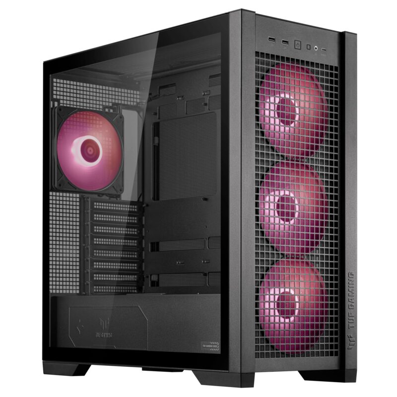 ASUS TUF Gaming GT302 ARGB ATX - Carcasa de Torre Media, Cuatro Ventiladores ARGB de 140 x 28 mm para Alto Flujo de Aire y presión estática, Panel Lateral Intercambiable, Panel Superior Desmontable,_0