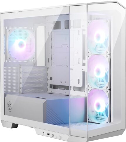 MSI mag PANO M100R PZ White Micro-ATX - Funda para PC Compatible con Placa Base de conexión Trasera, 4 Ventiladores ARGB, hub de iluminación, Soporte de GPU, filtros de Polvo, USB Tipo C (20 Gbps),_0