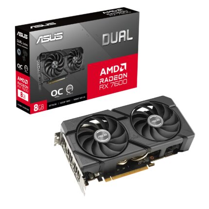 ASUS Dual Radeon RX 7600 EVO OC Edition 8GB GDDR6 (PCIe® 4.0, 8 GB GDDR6, HDMI® 2.1, DisplayPort 1.4a, diseño de 2.5 Ranuras, Ventiladores de tecnología axial, GPU Tweak III)_0
