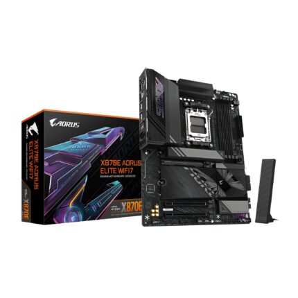 GIGABYTE X870E AORUS Elite WIFI7 AMD AM5 LGA 1718 Placa Base, ATX, DDR5, 4X M.2, PCIe 5.0, USB4, WIFI7, LAN de 2.5GbE, Cierre EZ, garantía de 5 años_0