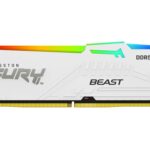 Kingston Fury Beast White RGB DDR5, Memoria Gamer para PC, Capacidad: 32GB, Frecuencia: 6000MT/s, Latencia: CL30, Factor de Forma: DIMM 288-Pin, Color: Blanco/RGB, SKU: KF560C30BWA-32_0