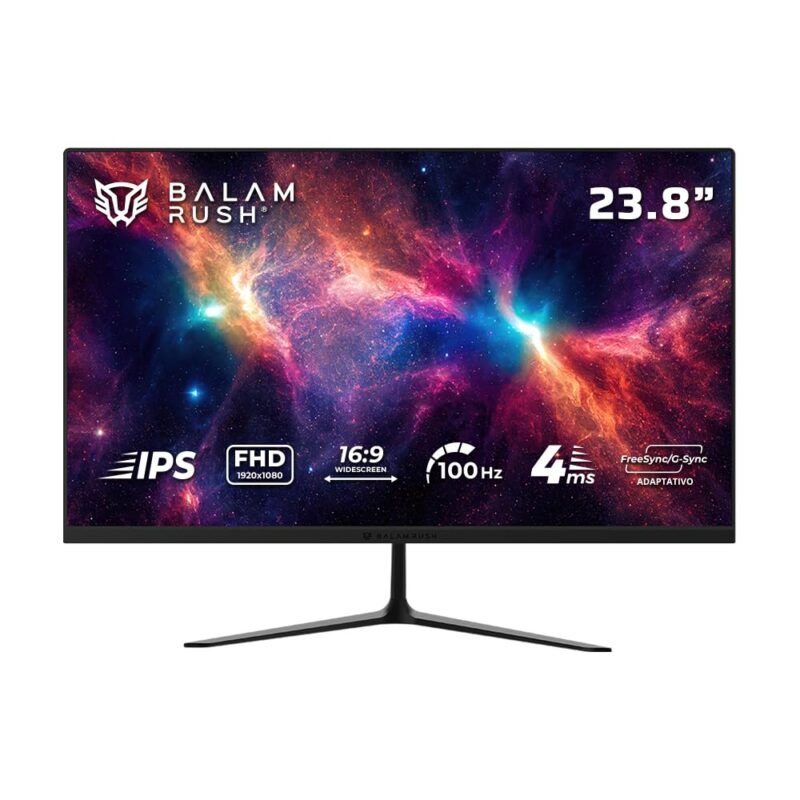Balam Rush Nebula Monitor Gamer MNG24Y, Pantalla Plana IPS 23.8", FHD, 100Hz, 4ms, F-Sync, G-Sync, Flicker-Free, Negro, con HDMI y DisplayPort_0