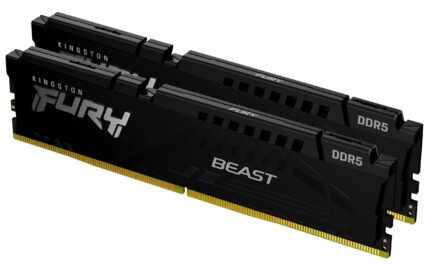 Kingston Fury Beast Black DDR5, Memoria Gamer, Capacidad: 32GB Kit (2x16GB), Frecuencia: 6000MT/s, Latencia: CL30, Factor de Forma: DIMM, Intel XMP, Color: Negro, SKU: KF560C30BBK2-32_0