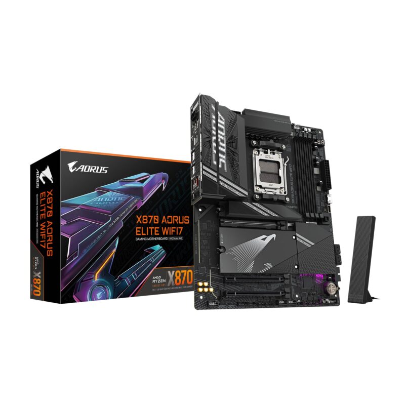 GIGABYTE X870 AORUS Elite WIFI7 AM5 LGA 1718, ATX, DDR5, 4X M.2, PCIe 5.0, USB4, Wi-Fi 7, 2.5GbE LAN, EZ-Latch, Q-Flash_0