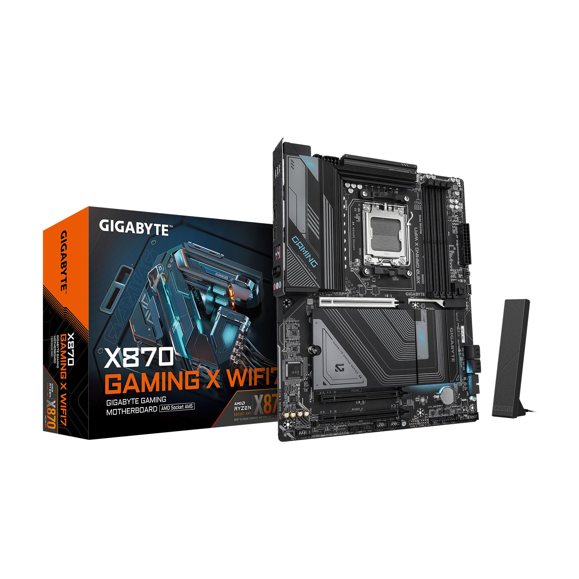 GIGABYTE X870 Gaming X WIFI7 AMD AM5 LGA 1718 Placa Base, ATX, DDR5, 3X M.2, PCIe 5.0, USB4, WIFI7, LAN de 2.5GbE, Cierre EZ, garantía de 5 años_0 GIGABYTE X870 Gaming X WIFI7 AMD AM5 LGA 1718 Placa Base, ATX, DDR5, 3X M.2, PCIe 5.0, USB4, WIFI7, LAN de 2.5GbE, Cierre EZ, garantía de 5 años_0