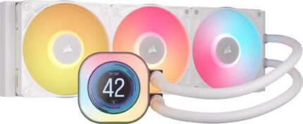 Corsair iCUE Link Titan 360 RX LCD Refrigeración Líquida de CPU  Motor de Refrigeración FlowDrive  Intel LGA 1851/1700, AMD AM5/AM4  3X RX120 RGB Ventiladores  iCUE Link Hub Incluido  Blanco_0