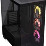 Corsair 3500X ARGB - Carcasa para PC ATX de Torre Media, Vidrio Templado panorámico, Compatible con Placa Base de conexión inversa, 3 Ventiladores RS120 ARGB incluidos, Color Negro_0