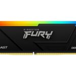 Kingston Fury Beast Black RGB DDR4, Memoria Gamer para PC, Capacidad: 8GB, Frecuencia: 3200MT/s, Latencia: CL16, Factor de Forma: DIMM 288-Pin, Color: Negro/RGB, Numero de Parte: KF432C16BB2A/8_0