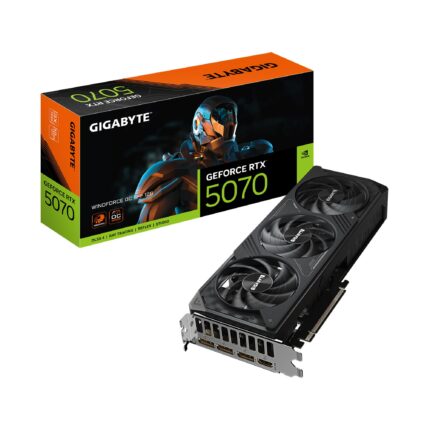 GIGABYTE Tarjeta gráfica GeForce RTX 5070 WINDFORCE OC SFF 12G, GDDR7 de 12 GB de 192 bits, PCIe 5.0, Sistema de refrigeración WINDFORCE, Tarjeta de Video GV-N5070WF3OC-12GD_0