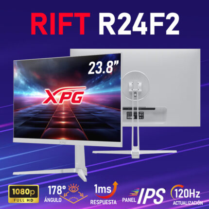 Monitor Gamer 23.8 Pulgadas Xpg Rift R24f2 1ms 120hz Full Hd (1920 X 1080) Panel Ips Hdmi Displayport Adaptive Sync Blanco R24f2-whcmx_1