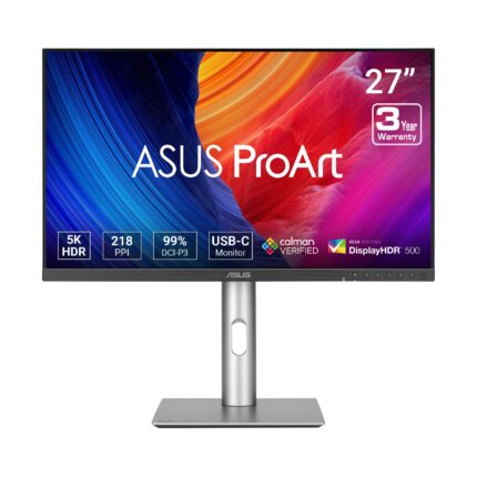 ASUS ProArt Display Monitor Profesional 5K HDR de 27 Pulgadas (PA27JCV) - 5K (5120 x 2880), IPS, 99% DCI-P3, 100% sRGB, ?E < 2, USB-C PD 96W, Calman Verified, Color Accurate, Auto KVM, LuxPixel, 3_0