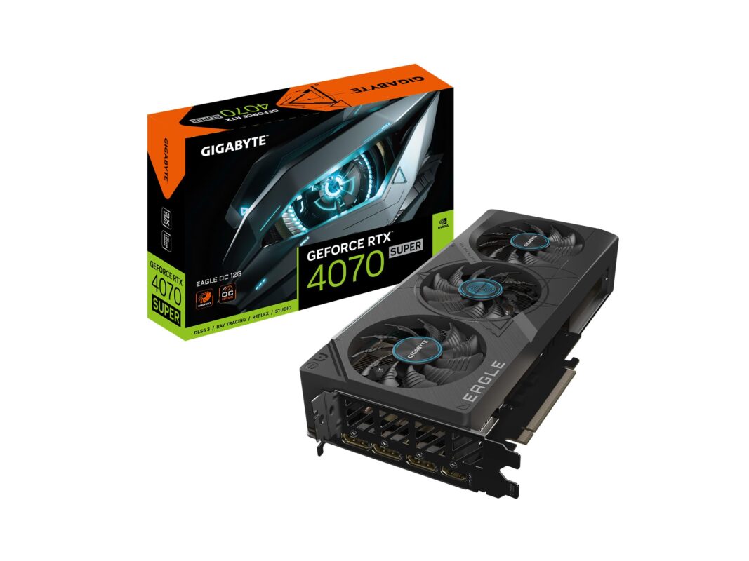 GIGABYTE Tarjeta gráfica GeForce RTX 4070 Super Eagle OC 12G, 3 Ventiladores WINDFORCE, 12 GB 192 bits GDDR6X, GV-N407SEAGLE OC-12GD Tarjeta de Video_0