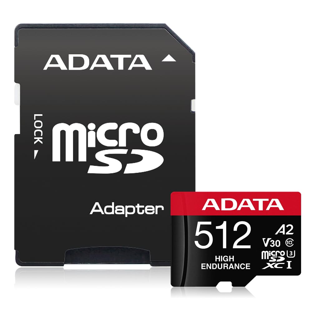 ADATA High Endurance - Tarjeta de memoria Micro SDXC de 512 GB UHS-I U3 V30 V2 Clase 10 (AUSDX512GUI3V30SHA2-RA1)_0 ADATA High Endurance - Tarjeta de memoria Micro SDXC de 512 GB UHS-I U3 V30 V2 Clase 10 (AUSDX512GUI3V30SHA2-RA1)_0