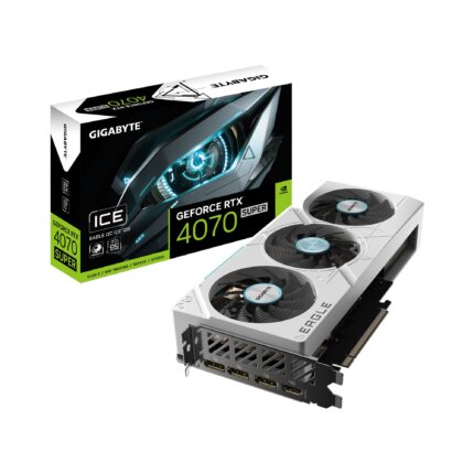 GIGABYTE Tarjeta gráfica GeForce RTX 4070 Super Eagle OC Ice 12G, 3 Ventiladores WINDFORCE, 12 GB 192 bits GDDR6X, GV-N407SEAGLEOC ICE-12GD_0