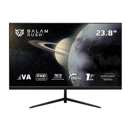 Balam Rush Titan Monitor Gamer MTG24Y, 23.8 Pulgadas, VA, FHD, 180Hz, 1ms, Negro, con F-Sync, G-Sync, Flicker-Free, HDMI 2.1, DisplayPort 1.4_0