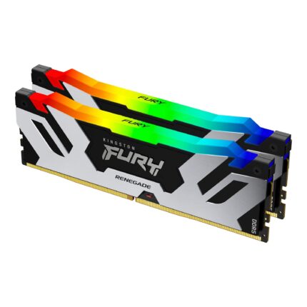 Kingston Fury Renegade Silver RGB DDR5, Memoria Gamer Para PC, Capacidad: 32GB Kit (2x16GB), Frecuencia: 8000MT/s, Latencia: CL38, Factor de Forma: DIMM 288-Pin, Color: Plata/RGB, SKU:KF580C38RSAK2-32_0