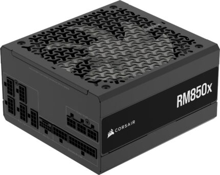 Corsair RM850x Fuente de Alimentación ATX Totalmente Modular de Bajo Ruido  Compatible con ATX 3.1  Compatible con PCIe 5.1  Eficiencia Cybenetics Gold  Conector 12V2x6 Nativo  Negro_0