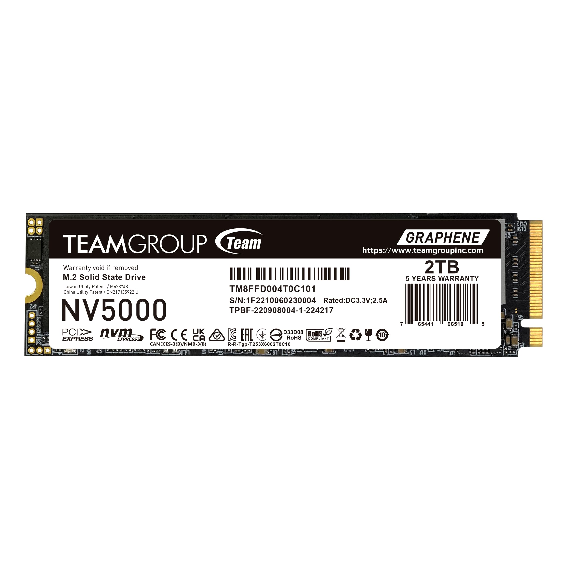 TEAMGROUP NV5000 2TB SLC Cache NVMe PCIe Gen4x4 M.2 2280 portátil, SSD de computadora velocidad de lectura/escritura hasta 5000 / 3000MB/s TM8FGM002T0C101_0 TEAMGROUP NV5000 2TB SLC Cache NVMe PCIe Gen4x4 M.2 2280 portátil, SSD de computadora velocidad de lectura/escritura hasta 5000 / 3000MB/s TM8FGM002T0C101_0