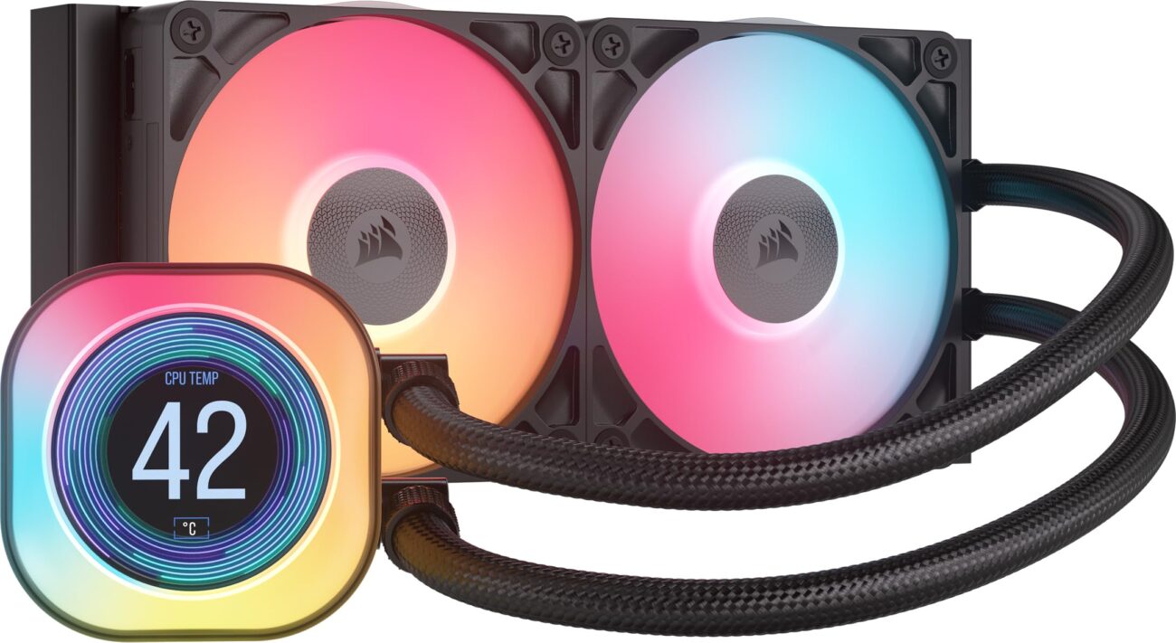 Corsair iCUE Link Titan 240 RX LCD Refrigeración Líquida de CPU  Motor de Refrigeración FlowDrive  Intel LGA 1851/1700, AMD AM5/AM4  2X RX120 RGB Ventiladores  iCUE Link Hub Incluido  Negro_0