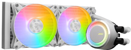 MSI mag CORELIQUID E240 Blanco - Enfriador líquido para CPU AIO RGB - Radiador de 240 mm - Ventiladores Dobles ARGB PWN de 120 mm_0