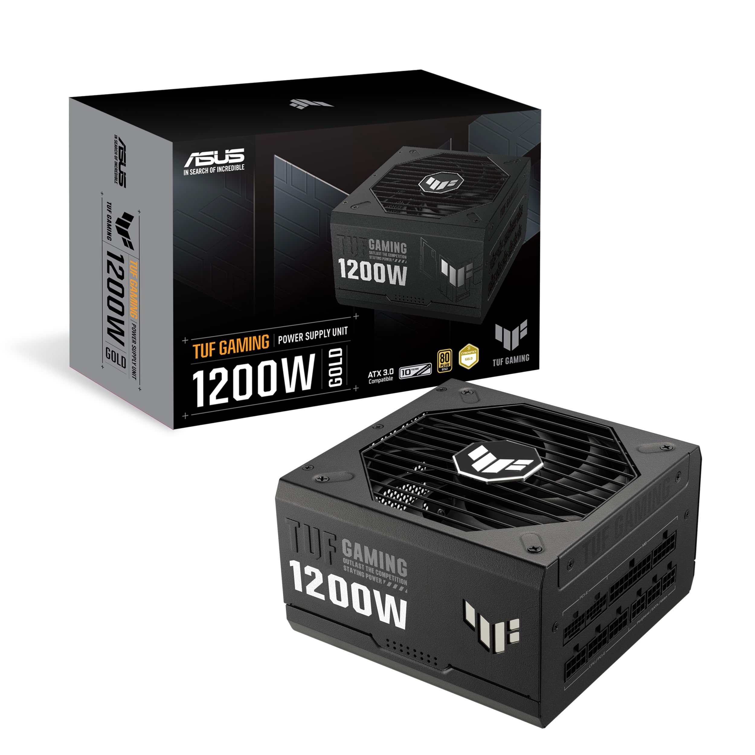 ASUS TUF Gaming 1200 W Gold (1200 vatios, fuente de alimentación totalmente modular compatible con ATX 3.0, certificado por oro 80+, componentes de grado militar, rodamiento de bolas doble, ventilador_0 ASUS TUF Gaming 1200 W Gold (1200 vatios, fuente de alimentación totalmente modular compatible con ATX 3.0, certificado por oro 80+, componentes de grado militar, rodamiento de bolas doble, ventilador_0