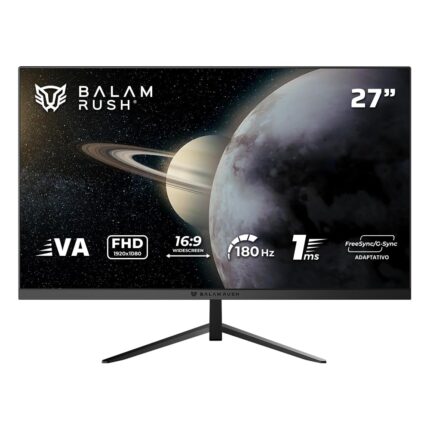 Balam Rush Titan Monitor Gamer MTG27Y, 27 Pulgadas, FHD, Panel VA, 180Hz, 1ms, F-Sync, G-Sync, Flicker-Free, HDMI 2.1, DisplayPort 1.4, Tipo C (Negro)_0