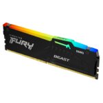 Kingston Fury Beast Black RGB Expo DDR5, Memoria Gamer, Capacidad: 16GB, Frecuencia: 5600MT/s, Latencia: CL36, Factor de Forma: DIMM, AMD Expo/Intel XMP, Color: Negro/RGB, SKU: KF556C36BBEA-16_0