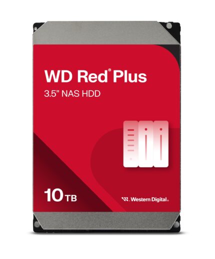 Western Digital 10TB WD Red Plus NAS Disco Duro Interno HDD - 7200 RPM, SATA 6 GB/s, CMR, 512 MB de caché, 3.5" - WD100EFGX_0
