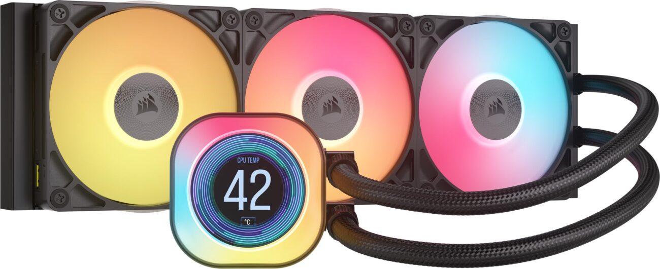 Corsair iCUE Link Titan 360 RX LCD Refrigeración Líquida de CPU  Motor de Refrigeración FlowDrive  Intel LGA 1851/1700, AMD AM5/AM4  3X RX120 RGB Ventiladores  iCUE Link Hub Incluido  Negro_0