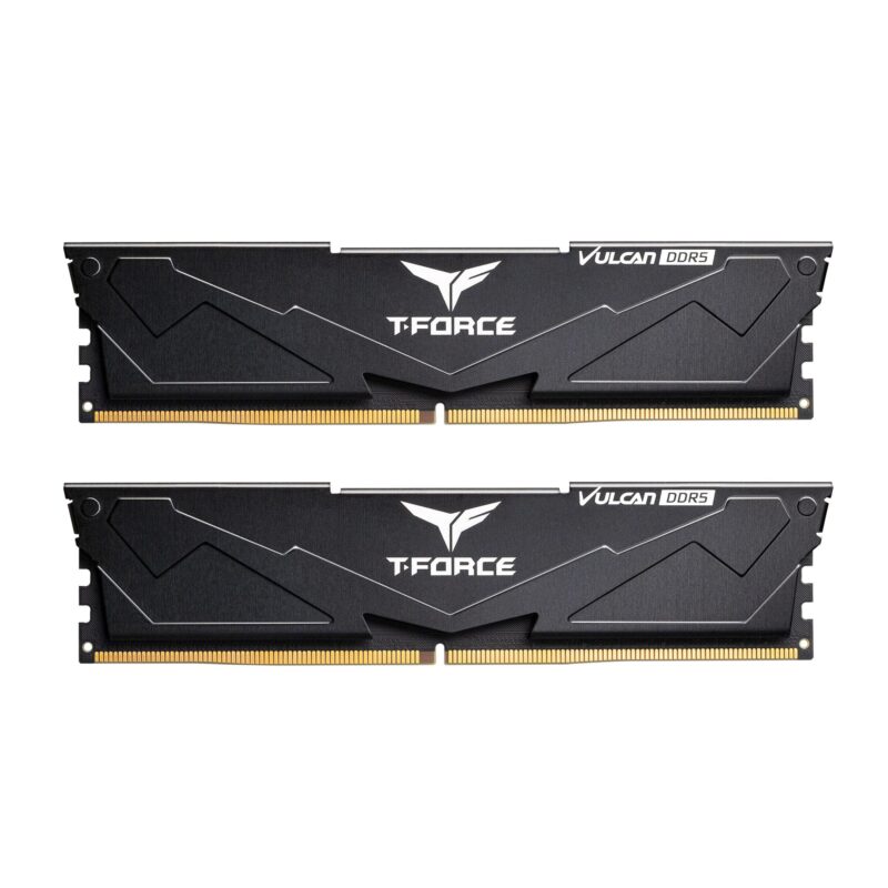 TEAMGROUP T-Force Vulcan DDR5 32GB (2x16GB) 6000MHz (PC5-48000) CL38 Intel XMP 3.0 y AMD Expo Módulo de memoria de computadora compatible Ram Black FLBD532G6000HC38JDC01_0