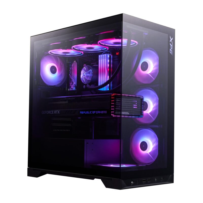 XPG Invader X BTF Placa Base de Conector inverso, chasis de Torre Media, Compatible con hasta 10 Ventiladores de 120 mm, Montaje Vertical y Horizontal de GPU (INVADERXBTFMT-BKCWW)_0