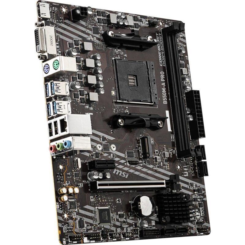 MSI - Tarjeta Madre - B550M-A PRO - MATX - Socket AM4 - CPU (MAX SOPORTADO) RYZEN 9 - 2.5G LAN/Puertos de Audio -HDMI - 2 DIMM - Memoria Máxima DDR4 (64GB) - Para AMD_0