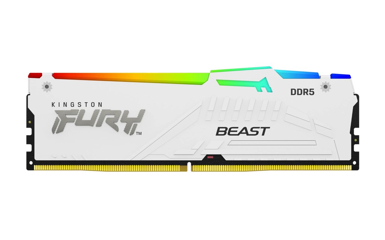 Kingston Fury Beast White RGB 32GB 6000MT/s DDR5 CL30 DIMM Desktop Gaming Memory Single Module AMD Expo/Intel XMP - KF560C30BWEA-32_0