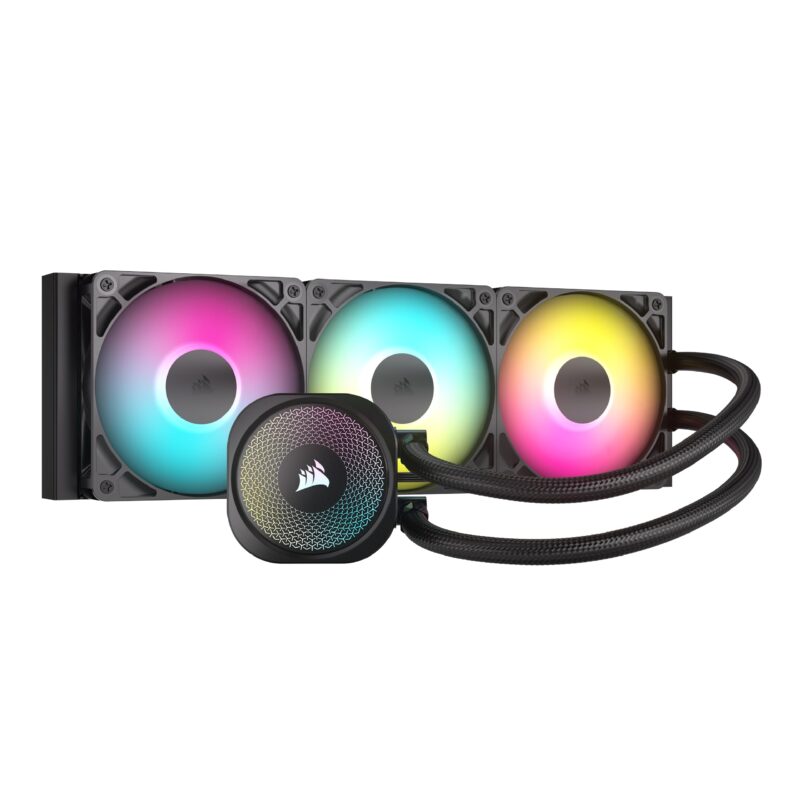 Corsair Nautilus 360 RS ARGB Refrigeración Líquida de CPU  360mm AIO  Conexión Directa a la Placa Base  Intel LGA 1851/1700, AMD AM5/AM4  3X RS120 ARGB Ventiladores Incluidos  Negro_0