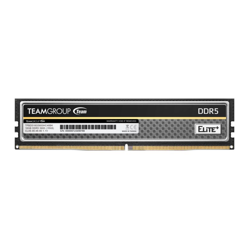 TEAMGROUP Elite Plus DDR5 16 GB 5600 MHz PC5-44800 CL46 sin búfer no ECC 1.1V UDIMM 288 Pines módulo de Memoria de computadora Ram (Negro) - TPBD516G5600HC4601_0