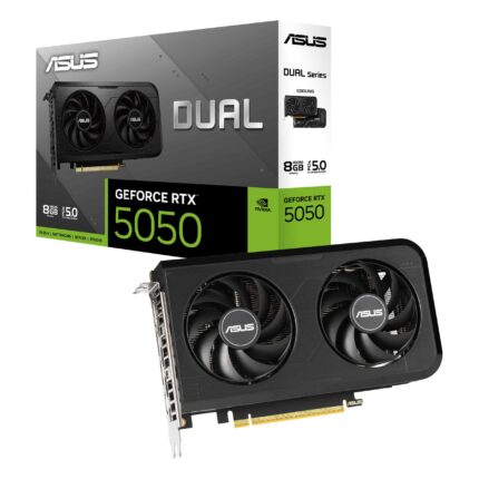 ASUS Dual GeForce RTX 5050 8GB GDDR6 (PCIe 5.0, 8GB GDDR6, DLSS 4, HDMI 2.1b, DisplayPort 2.1b, 2 Ranuras, diseño de Ventilador de tecnología axial, tecnología 0dB, BIOS Dual y más) DUAL-RTX5050-8G_0