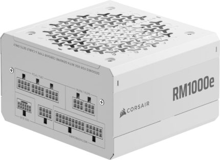Corsair RM1000e (2025) Fuente de Alimentación ATX Totalmente Modular de Bajo Ruido con Cable 12V-2x6  Compatible con ATX 3.1 y PCIe 5.1, Eficiencia Cybenetics Gold, Condensadores a 105°C  Blanco_0