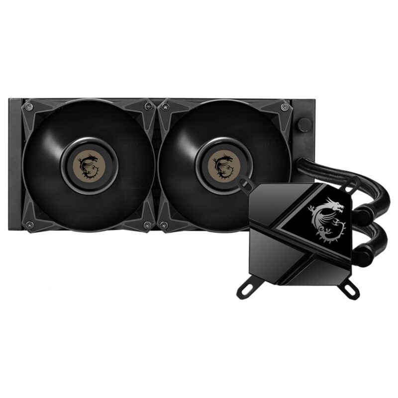 MSI mag CORELIQUID P240 CPU AIO Cooler '240 mm Radiador, 2 Ventiladores PWM de 120 mm, Intel y AMD Ready, soporta LGA 1700'_0