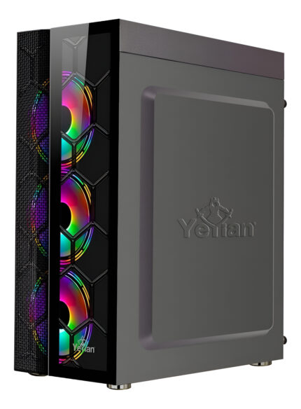 Gabinete Yeyian Rapture 2500, Midi Tower, Atx/micro Atx/mini-atx, Usb 2.0/3.0, Sin Fuente, 3 Ventiladores Argb Instalados, Negro_1