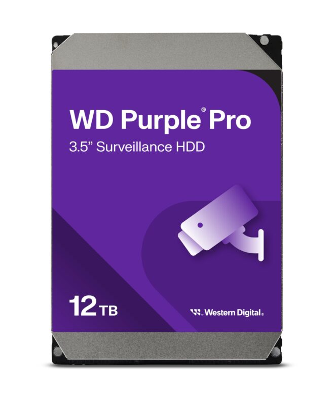 Western Digital - Disco Duro Interno WD Purple Pro Surveillance de 12 TB - SATA 6 GB/s, caché de 512 MB, 3.5" - WD122PURP_0